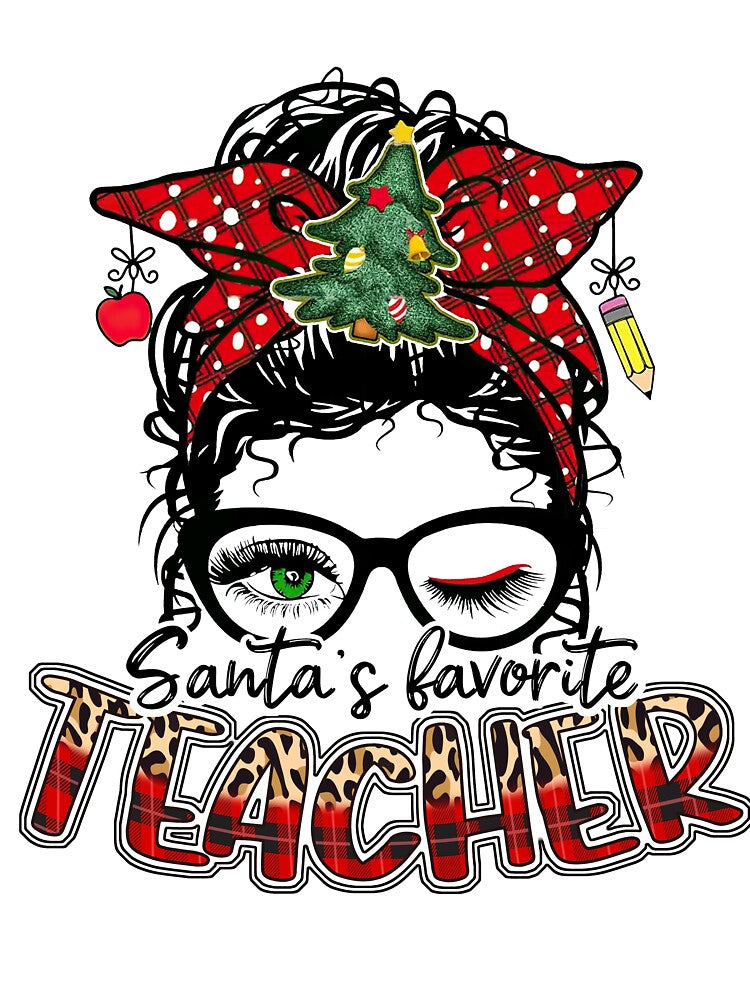 Messy Bun Teacher Christmas by ChuckyStore79
