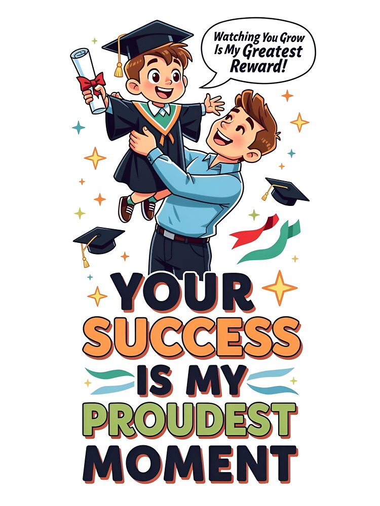 Proud Dad Celebrating Child’s Graduation Success by Nuvoro Gifts
