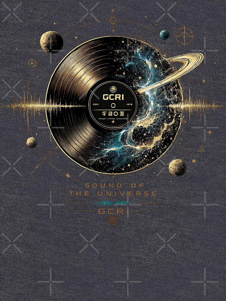 GCR1 Sound of the Universe | Cosmic Vinyl Record Space Music Streetwear Design by GCR1