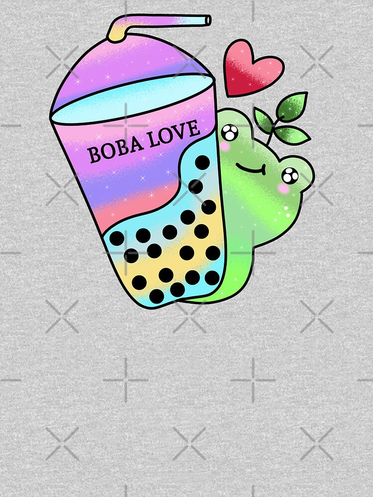 Kawaii cute frog drinking boba by Quacktails