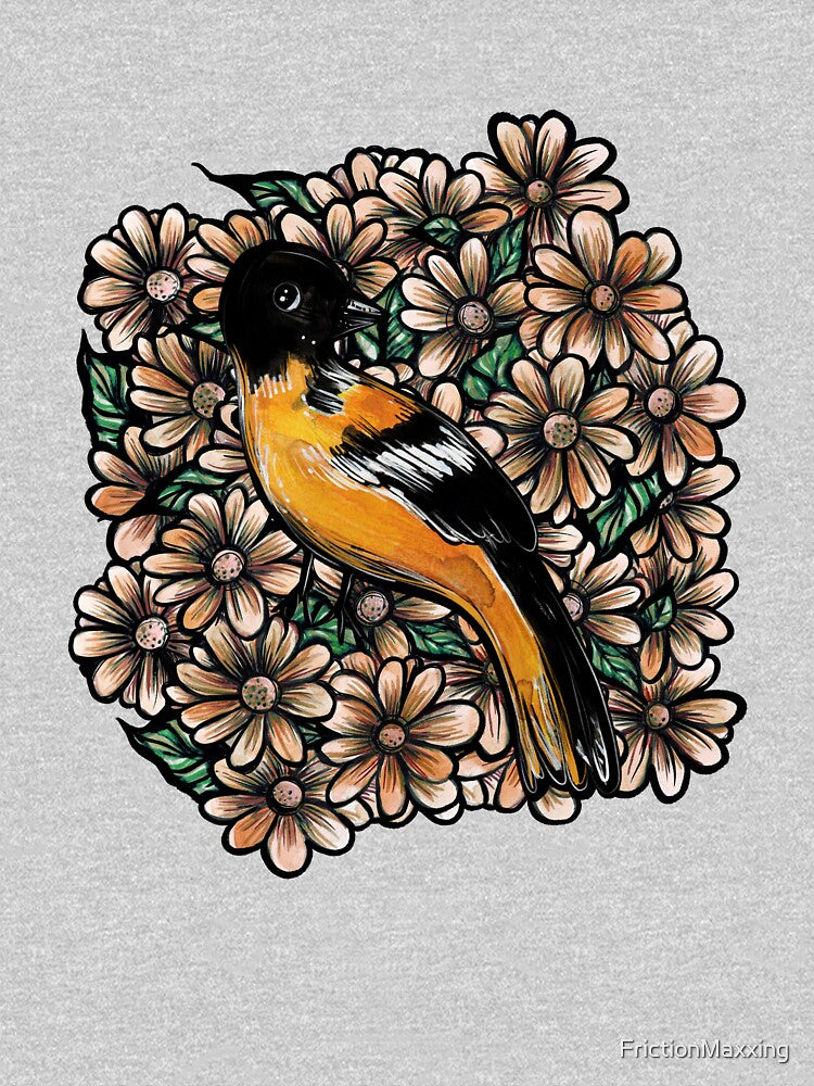 Oriole Art Bird Nerd designs by FrictionMaxxing