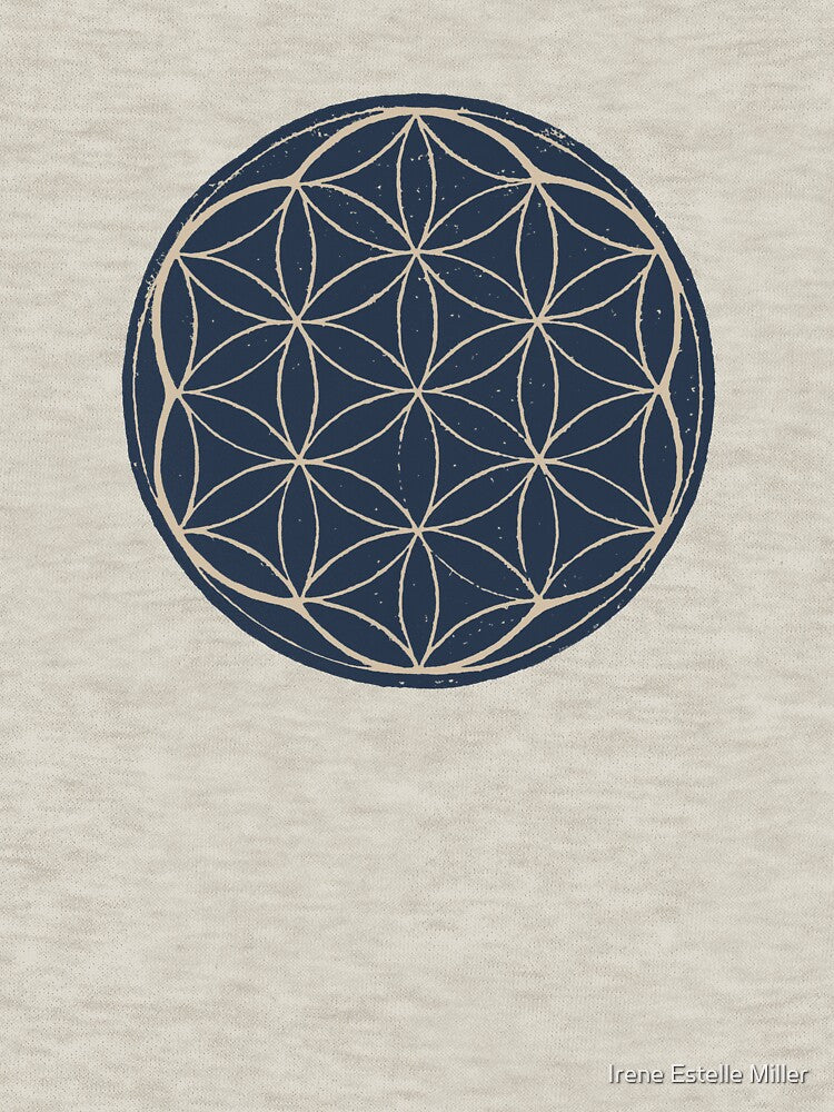 Flower of Life Linocut - Dusk + Dove by Irene Estelle