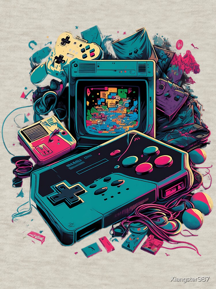 90s retro gaming with vivid colours by Xiangster987