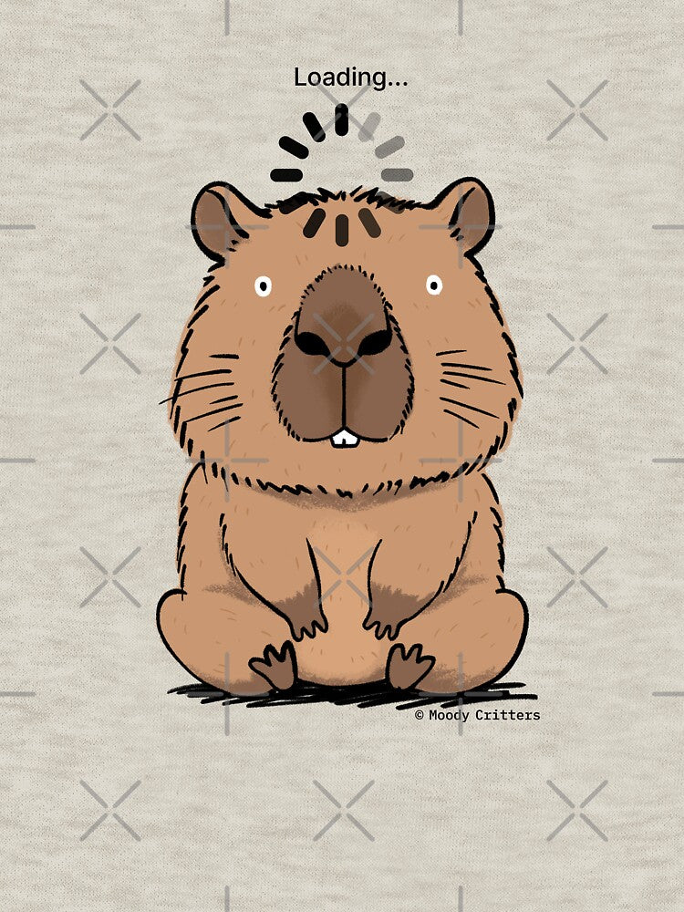 Funny Loading Capybara Cartoon Meme by Moody Critters