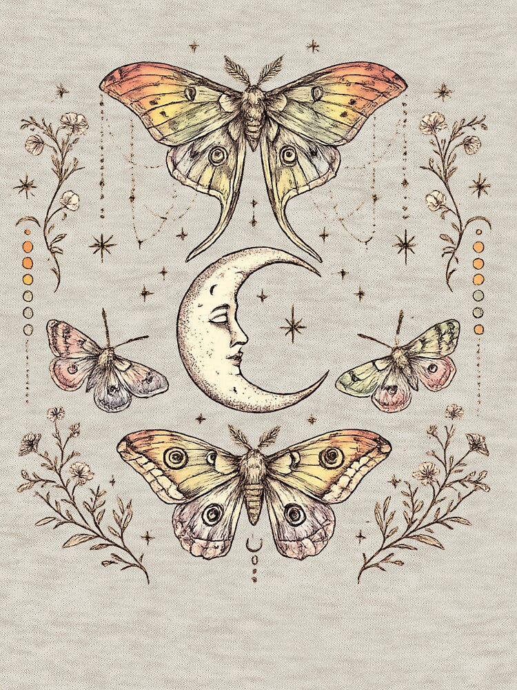 Celestial Rainbow Luna Moth Moon by Reverie & Roses