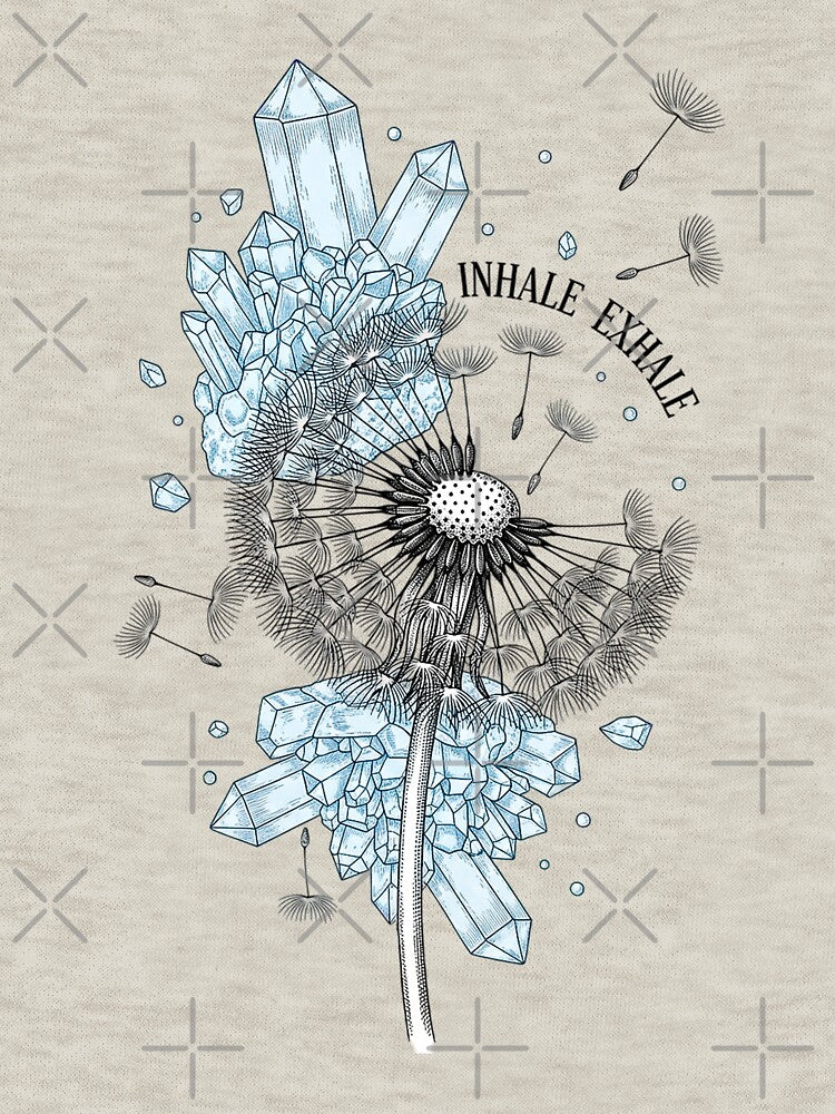 Inhale Exhale - Celestite & Dandelion Breathwork Art by Credisaim