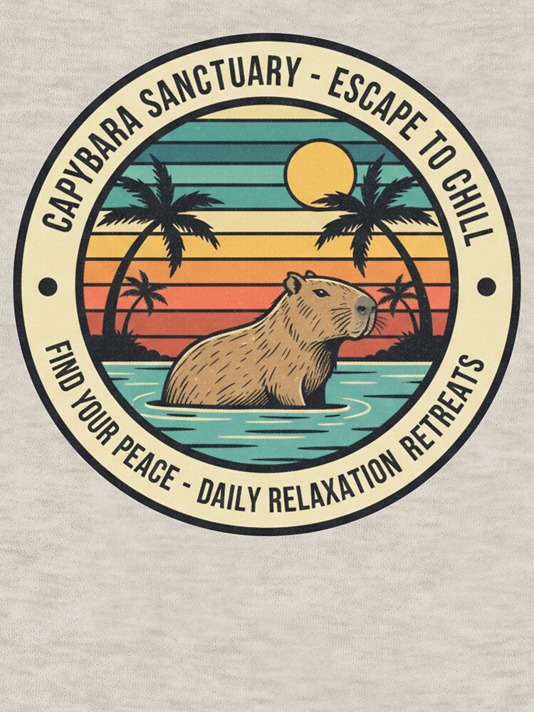 Capybara Sanctuary Retro Vintage Travel Badge Aesthetic by TSE DESIGN