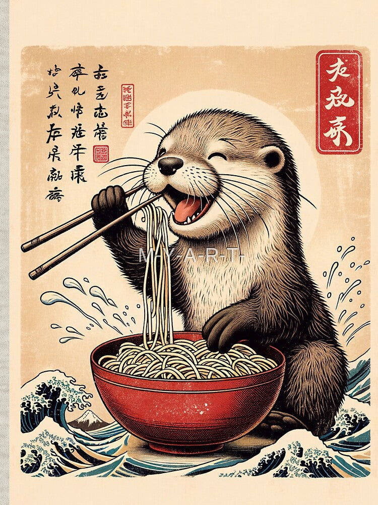Otter Eating Noodles by M-Y-A-R-T-