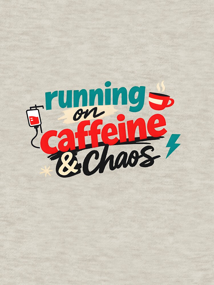 "Running on Caffeine & Chaos" | Funny Nurse & Tired Professional Gift by Naviora