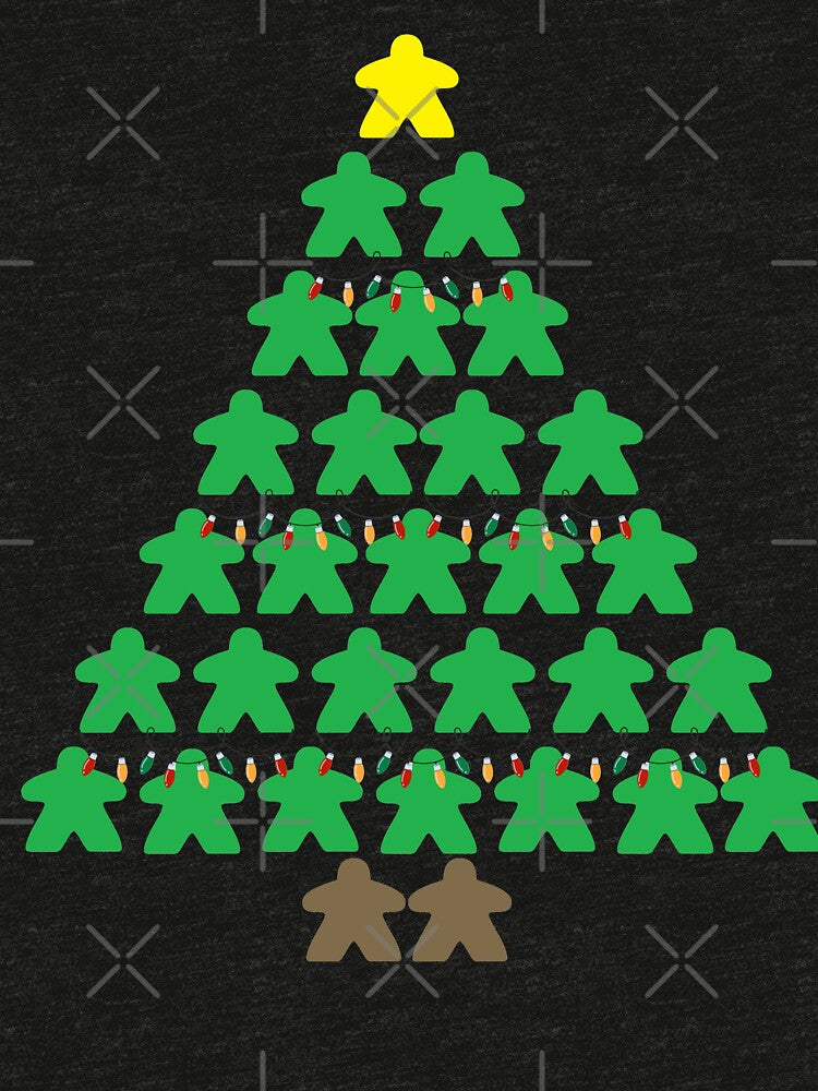 Christmas Tree Meeples with Lights Tabletop White Background by JEL-Designs