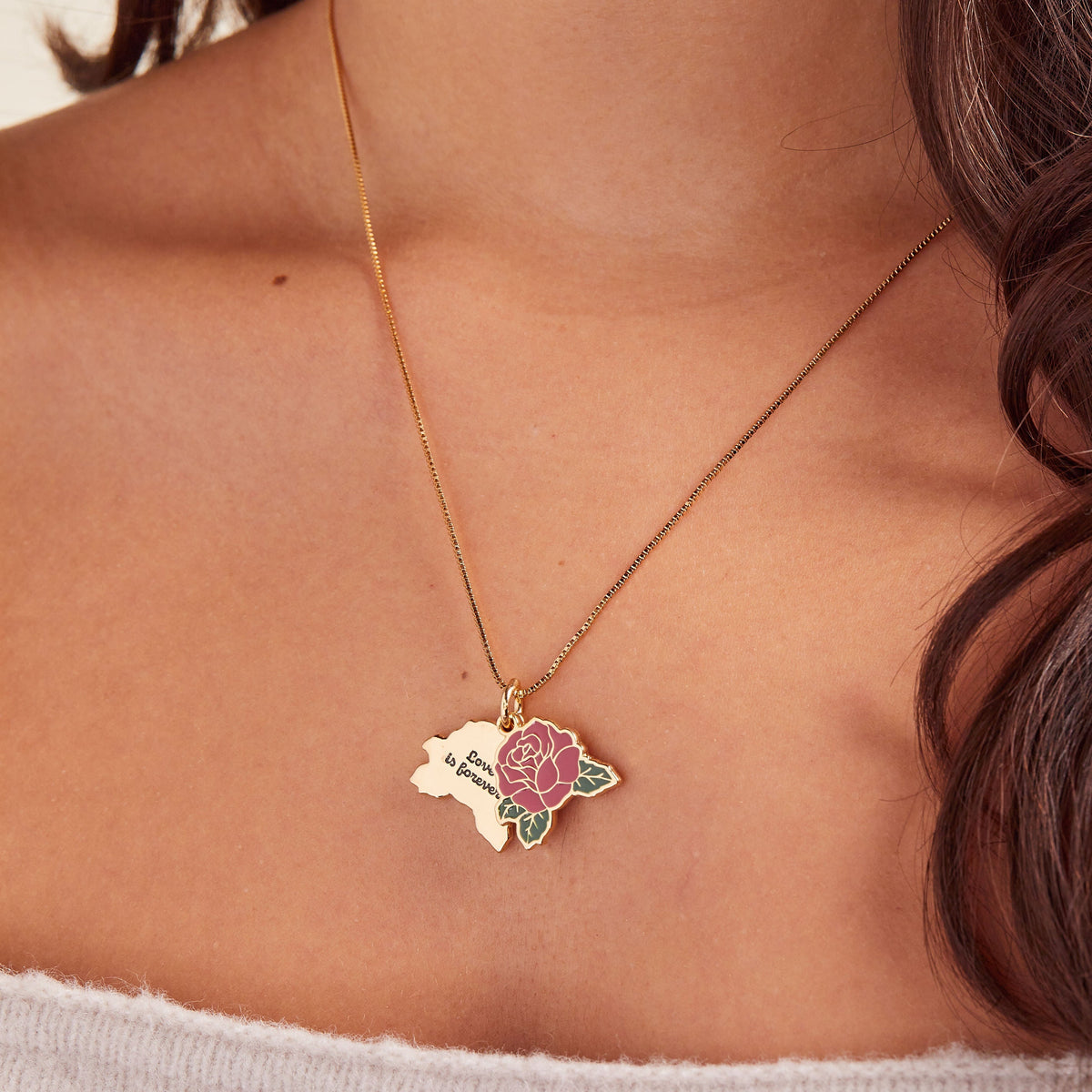 Red Rose 'Love Is Forever' Necklace T-Shirts