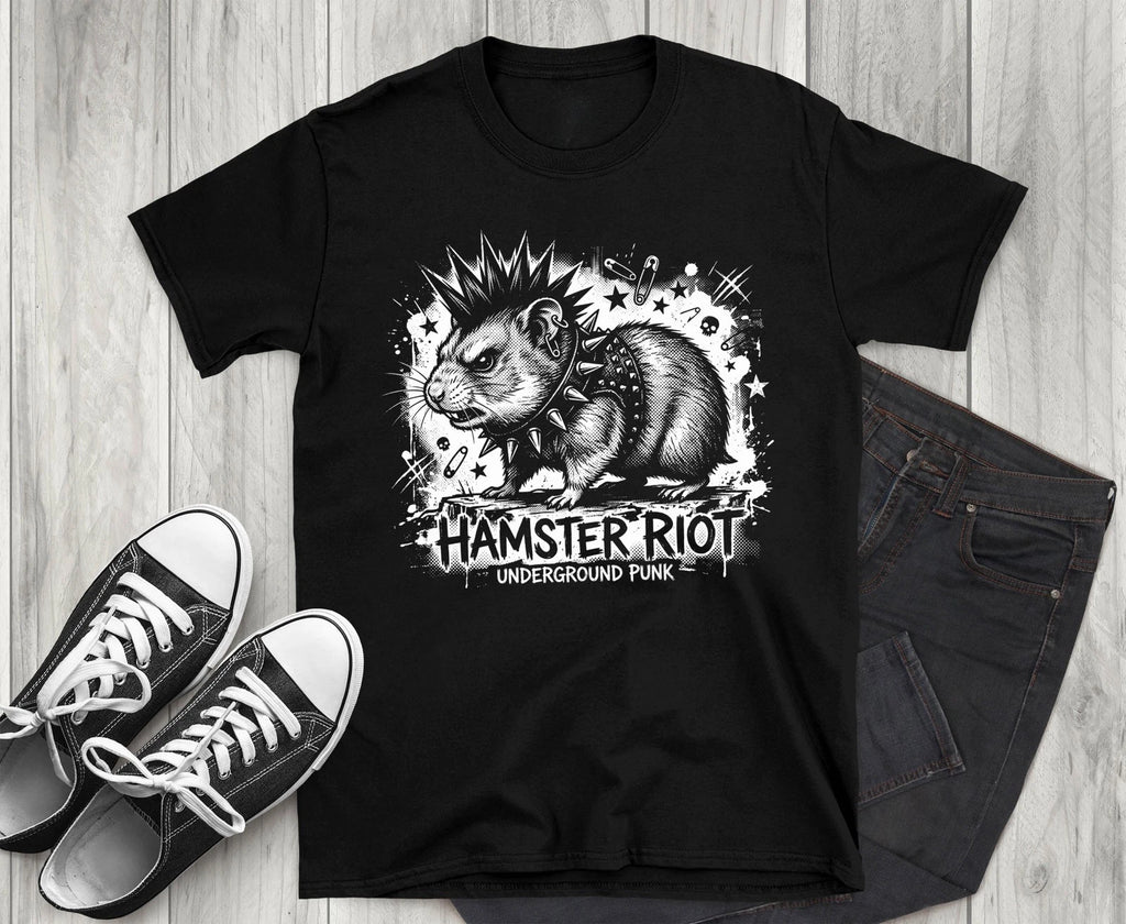 Hamster Riot Punk Rock T-Shirt, Underground Punk Animal