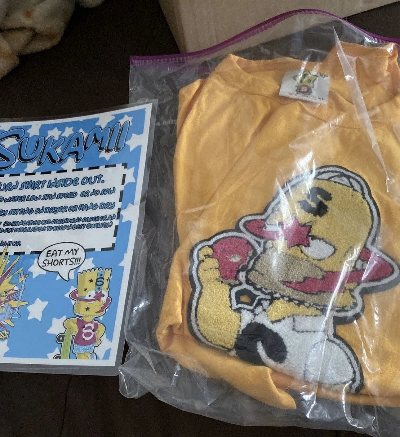 Sukamii x Simpsons Chenille Lazy Dad T Shirt size L