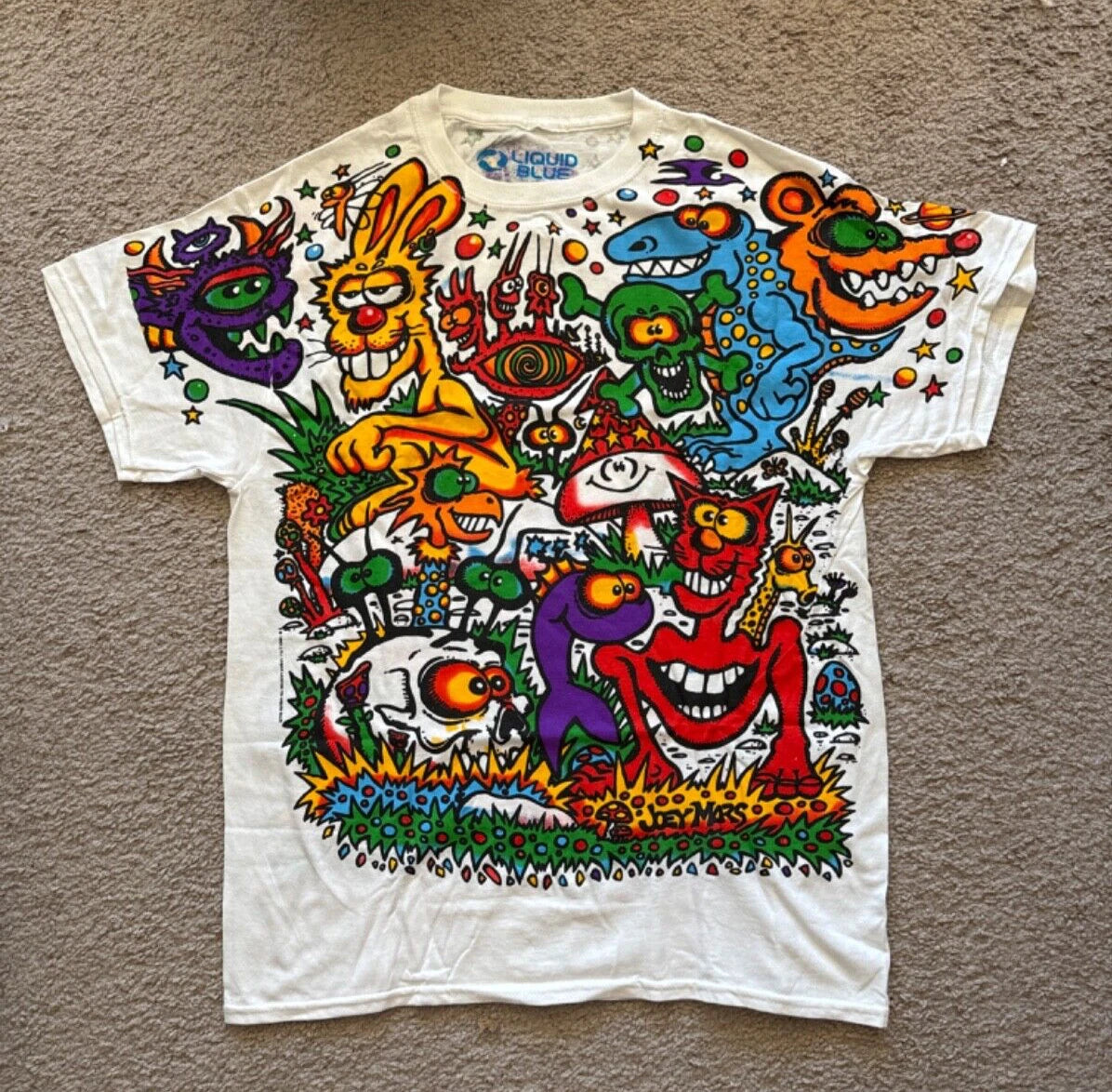 Liquid Blue 1993 Zidzoii Joey Mars Modren Print Graphic Shirt Mens Sizes