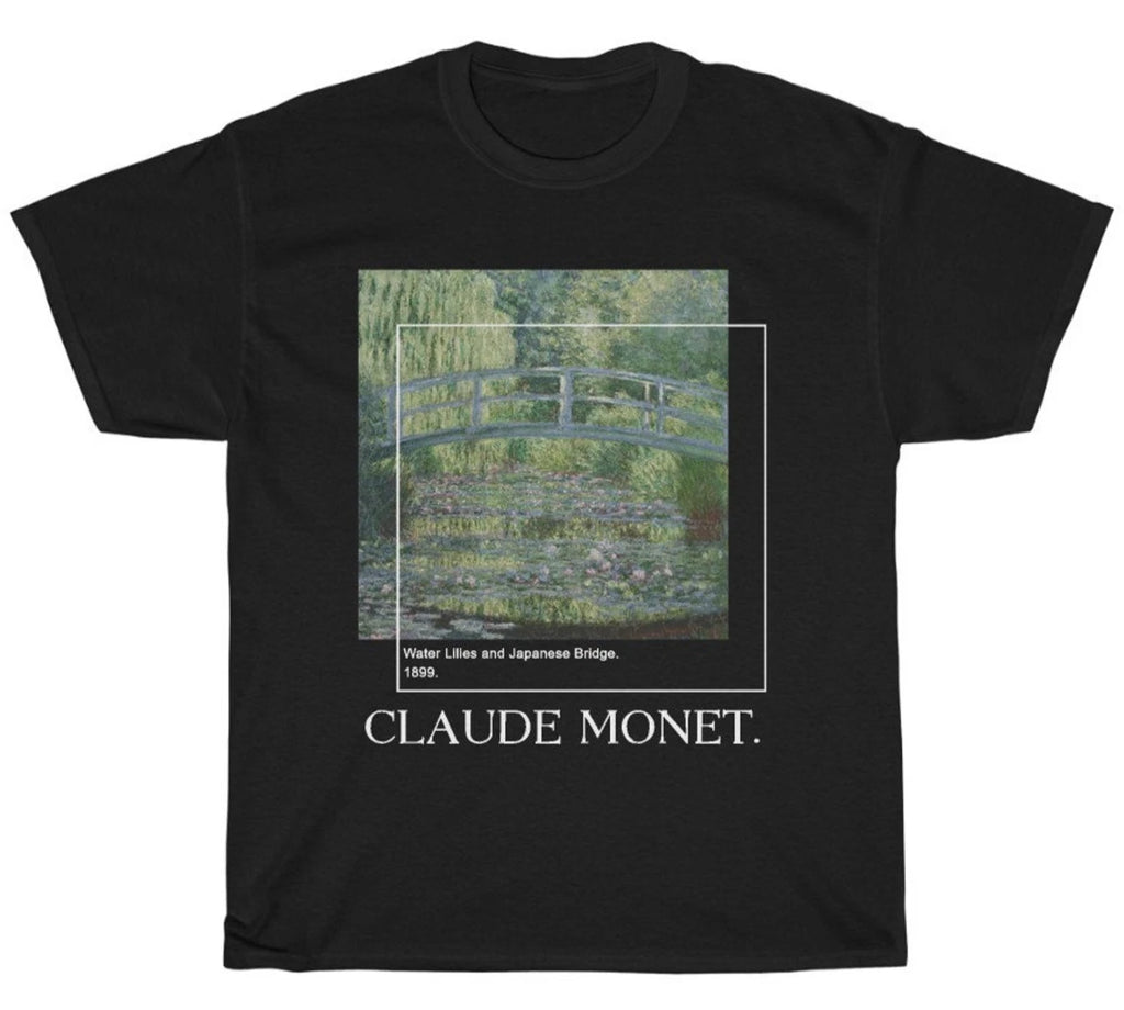Claude Monet Shirt Aesthetic Art Water Lilies Impressionism Cotton  Unisex Tee