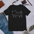 Black Dog Kawaii Folk Art Animal Graphic T-shirt