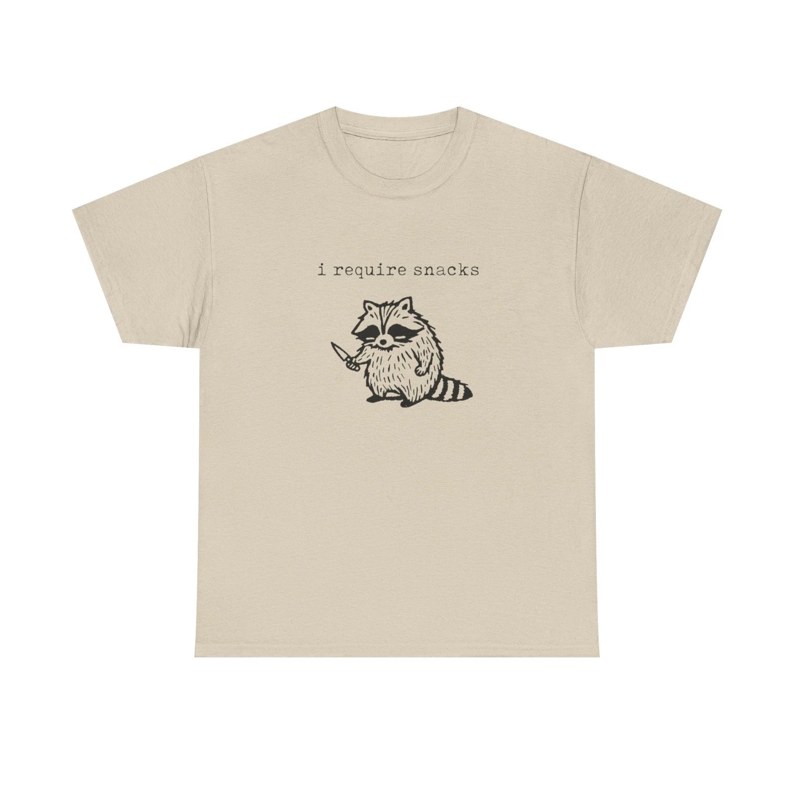 I require Snacks Funny Graphic T Shirt Unisex Heavy Cotton Tee