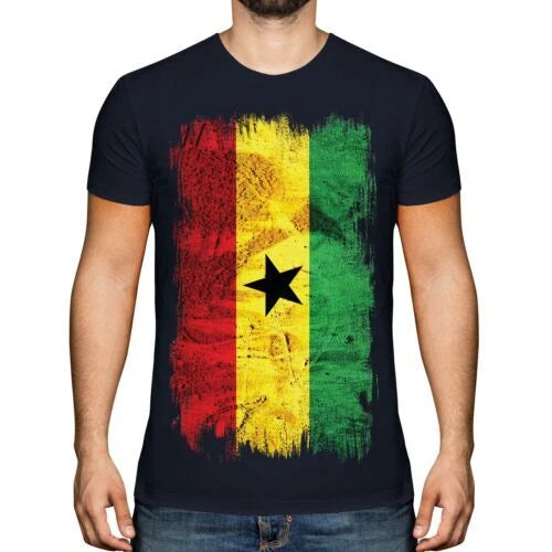 GHANA GRUNGE FLAG MENS T-SHIRT TEE TOP GHANAIAN SHIRT FOOTBALL JERSEY GIFT
