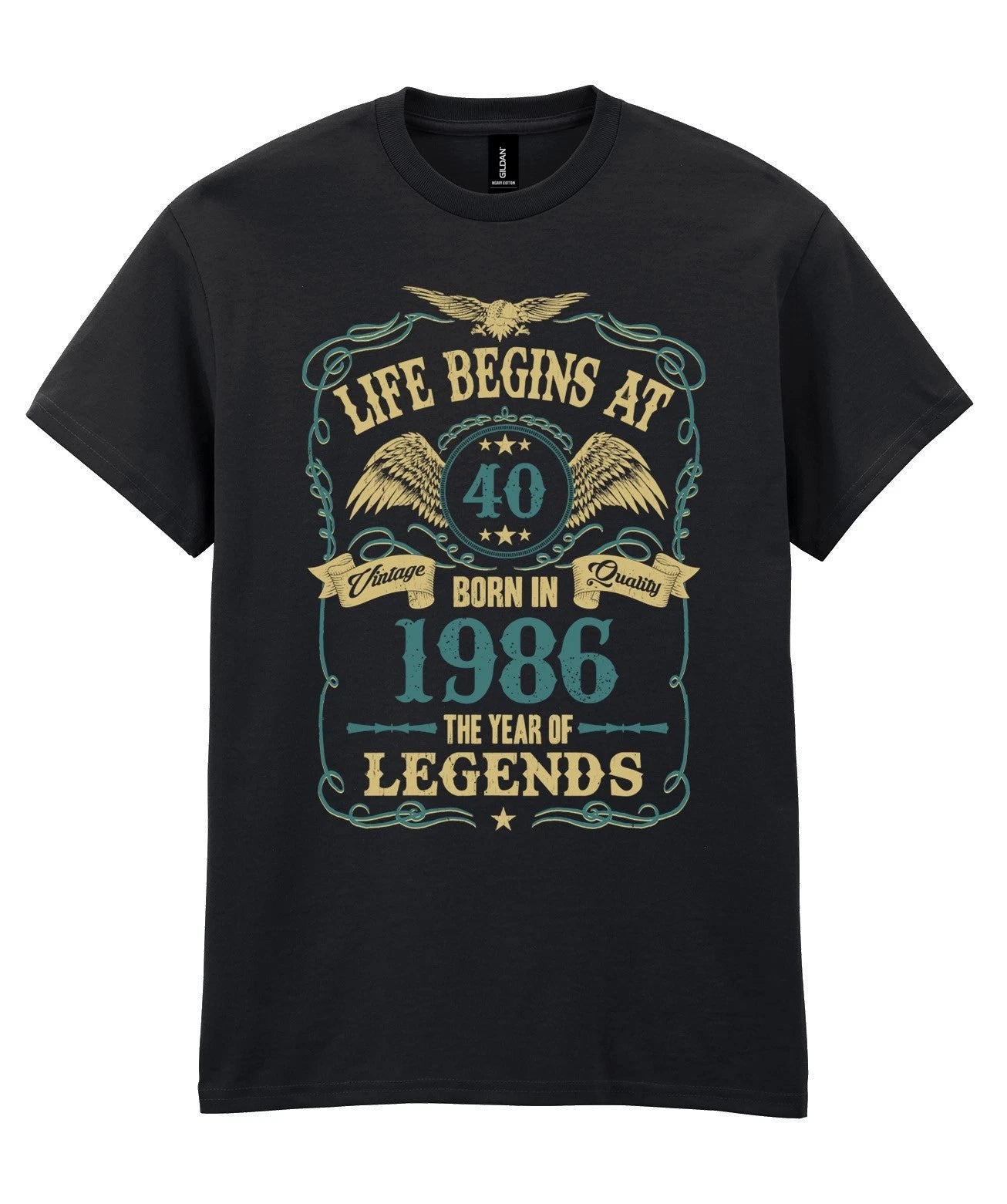 Life Begins at 40 T-Shirt Mens Funny Born In 1986 40th Birthday Gift for Him Dad