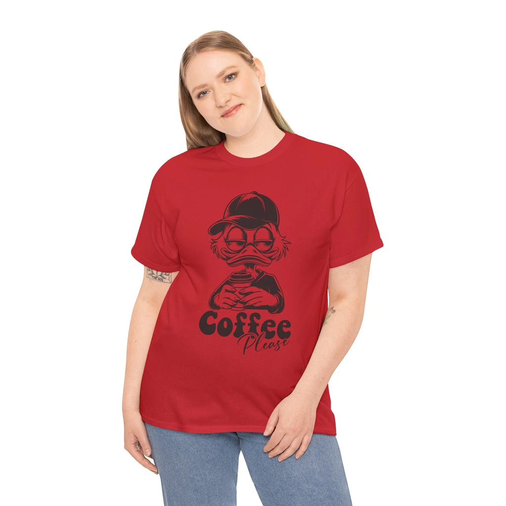 Sarcastic Coffee Please Duck T-Shirt - Holiday Ducky Tee for Winter & Festivitie