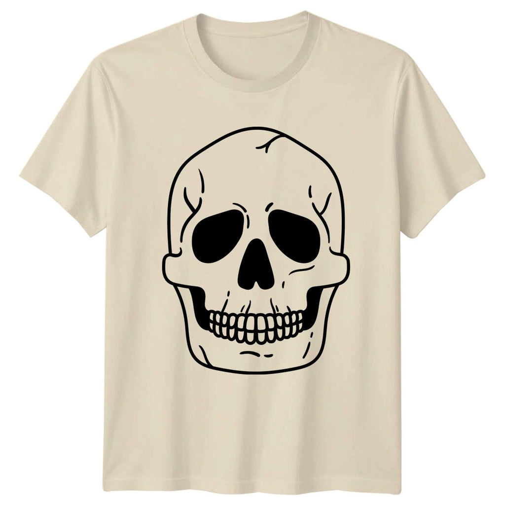 Classic Skull Illustration Design T-Shirt Skull Art Gothic Halloween Halloween