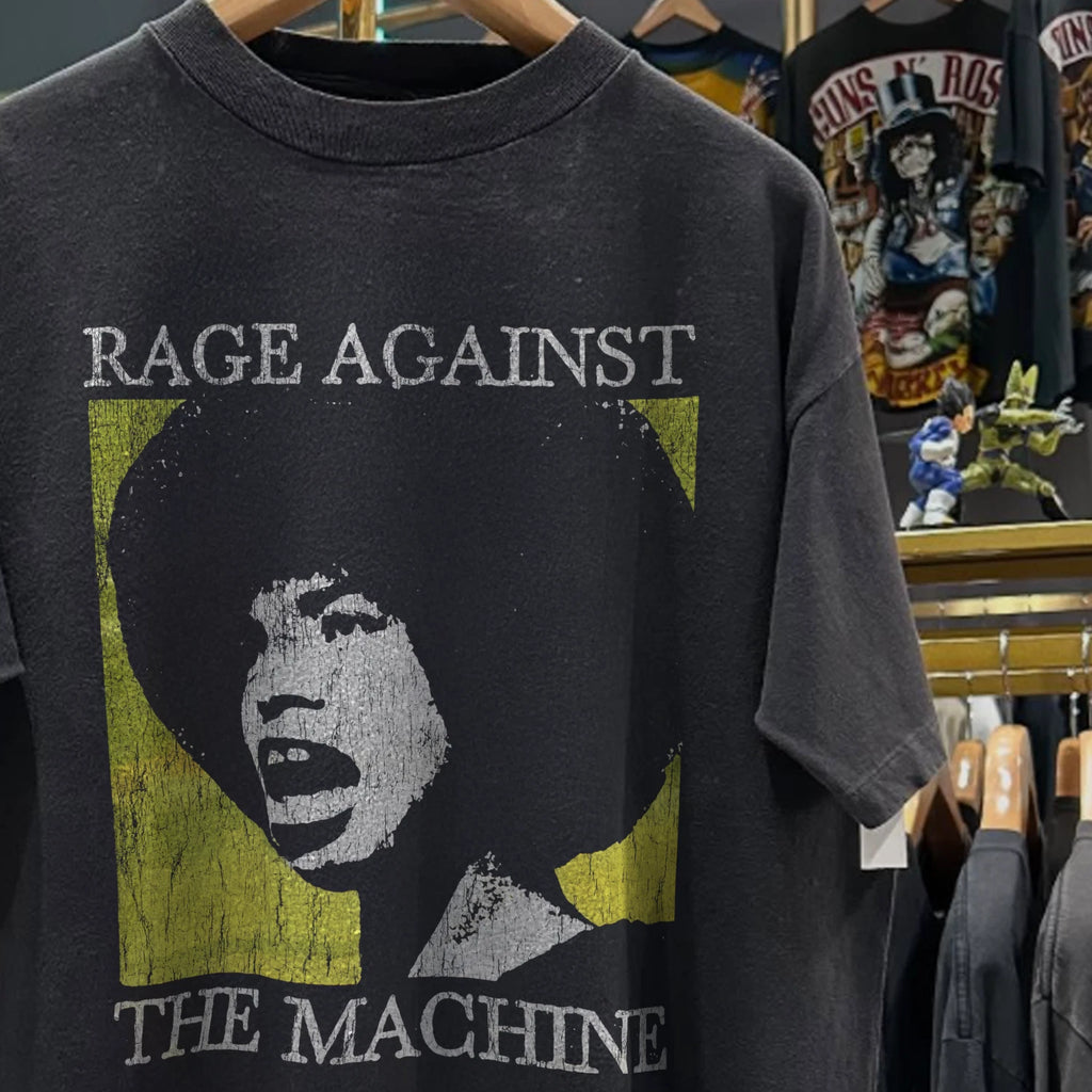 90s Rage Resist RATM X Angela Davis Classic T-Shirt Black XL
