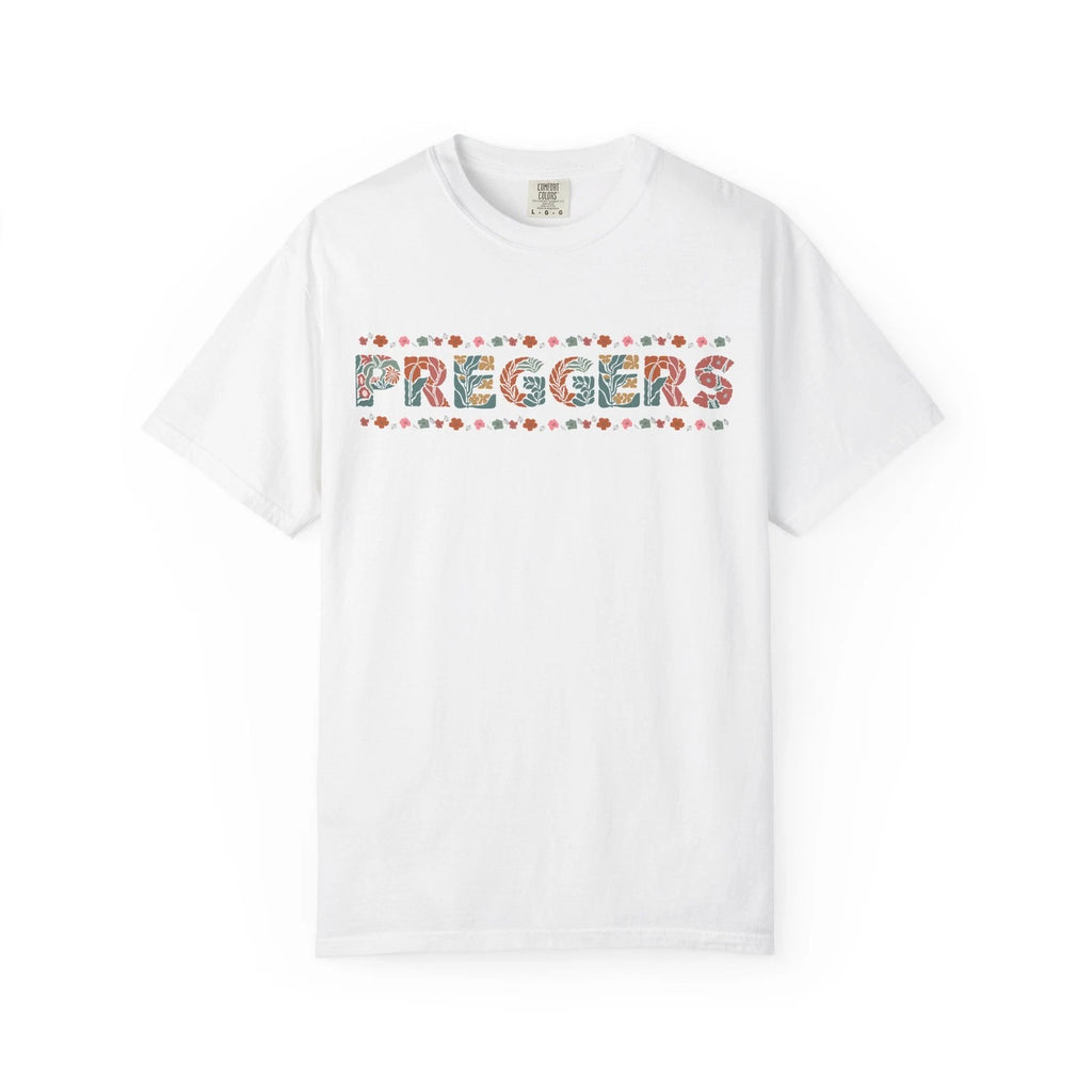 Preggers Boho Floral Pregnancy Announcement Tee