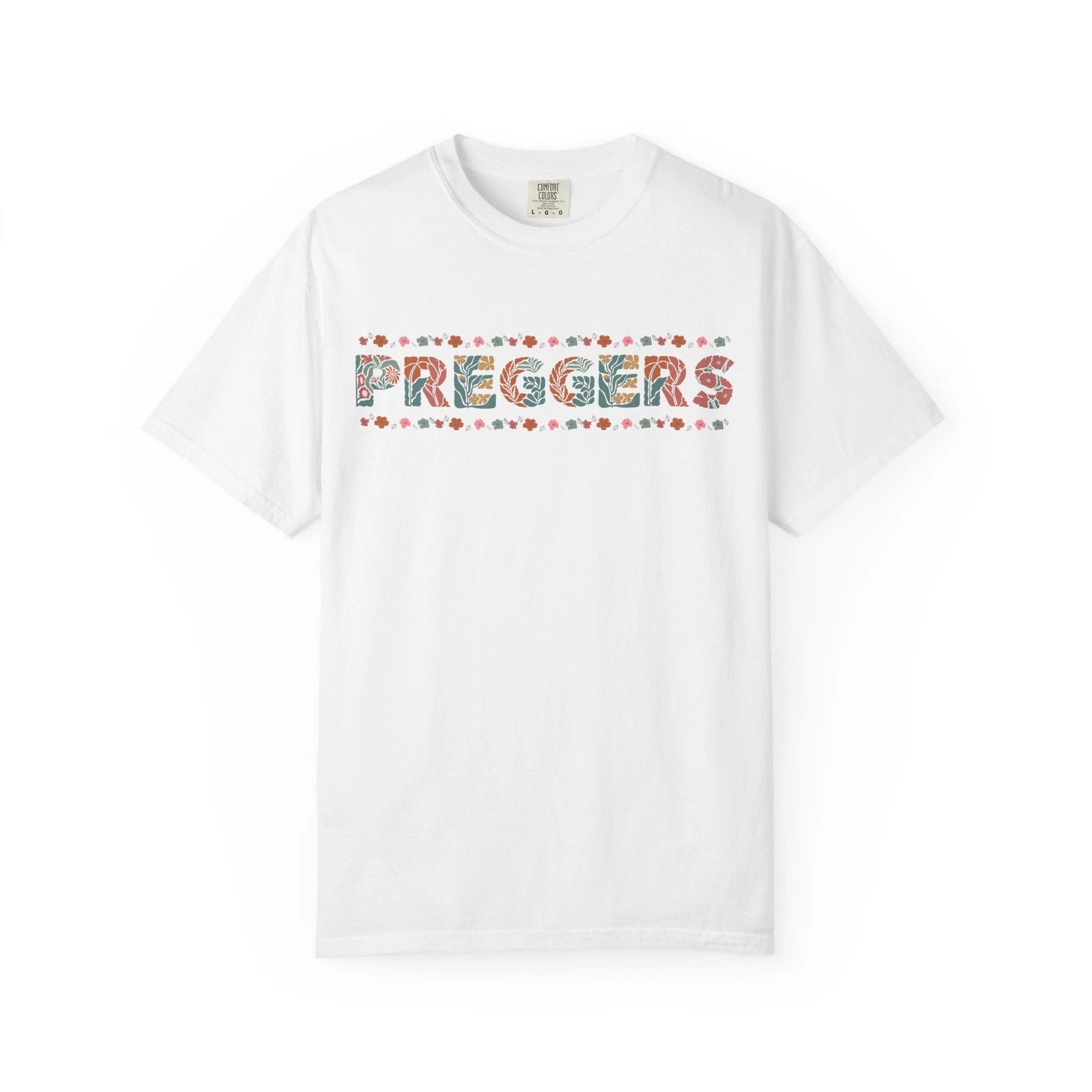 Preggers Boho Floral Pregnancy Announcement Tee