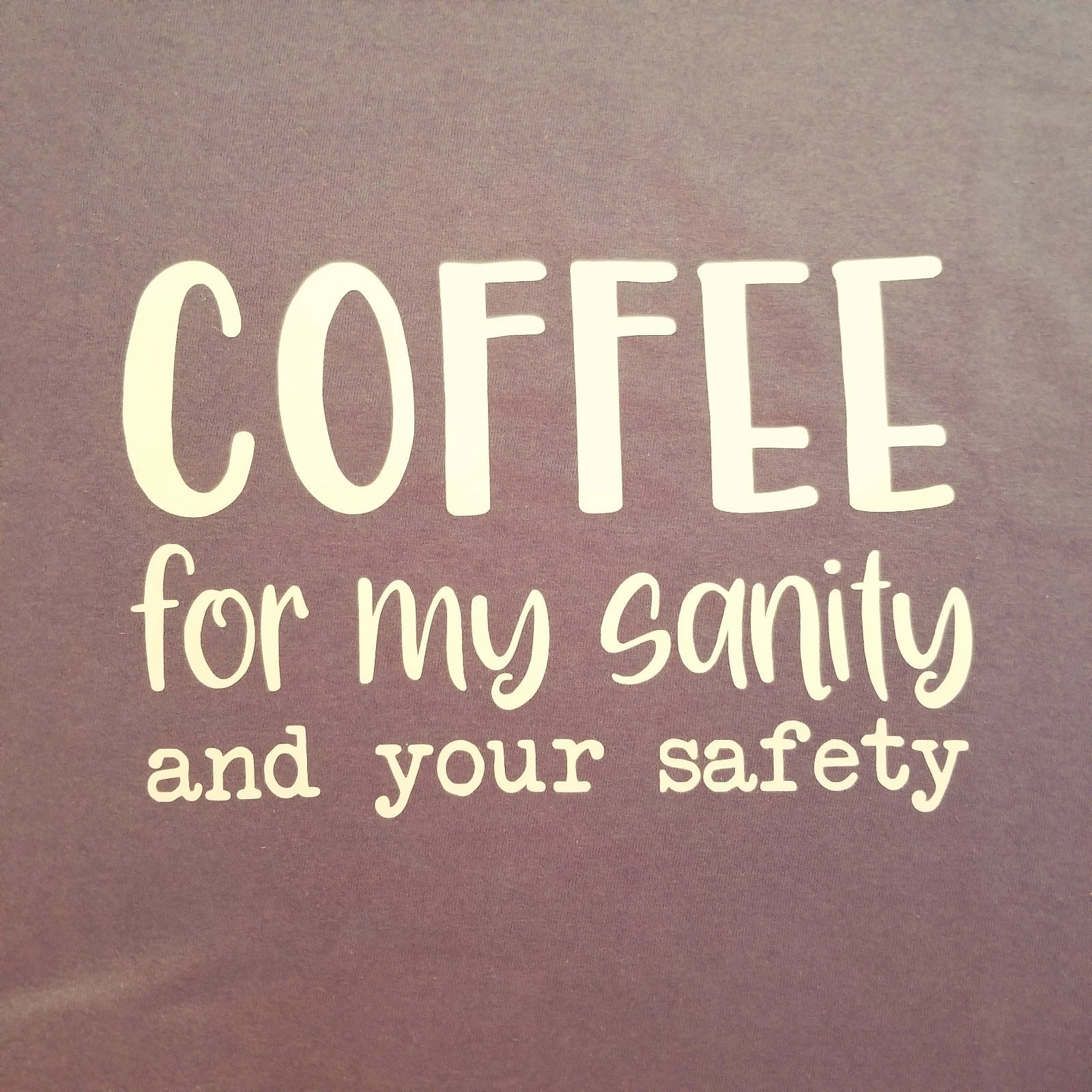 Large T-shirt, Unisex, Grey 100% Cotton- Coffee & Sanity