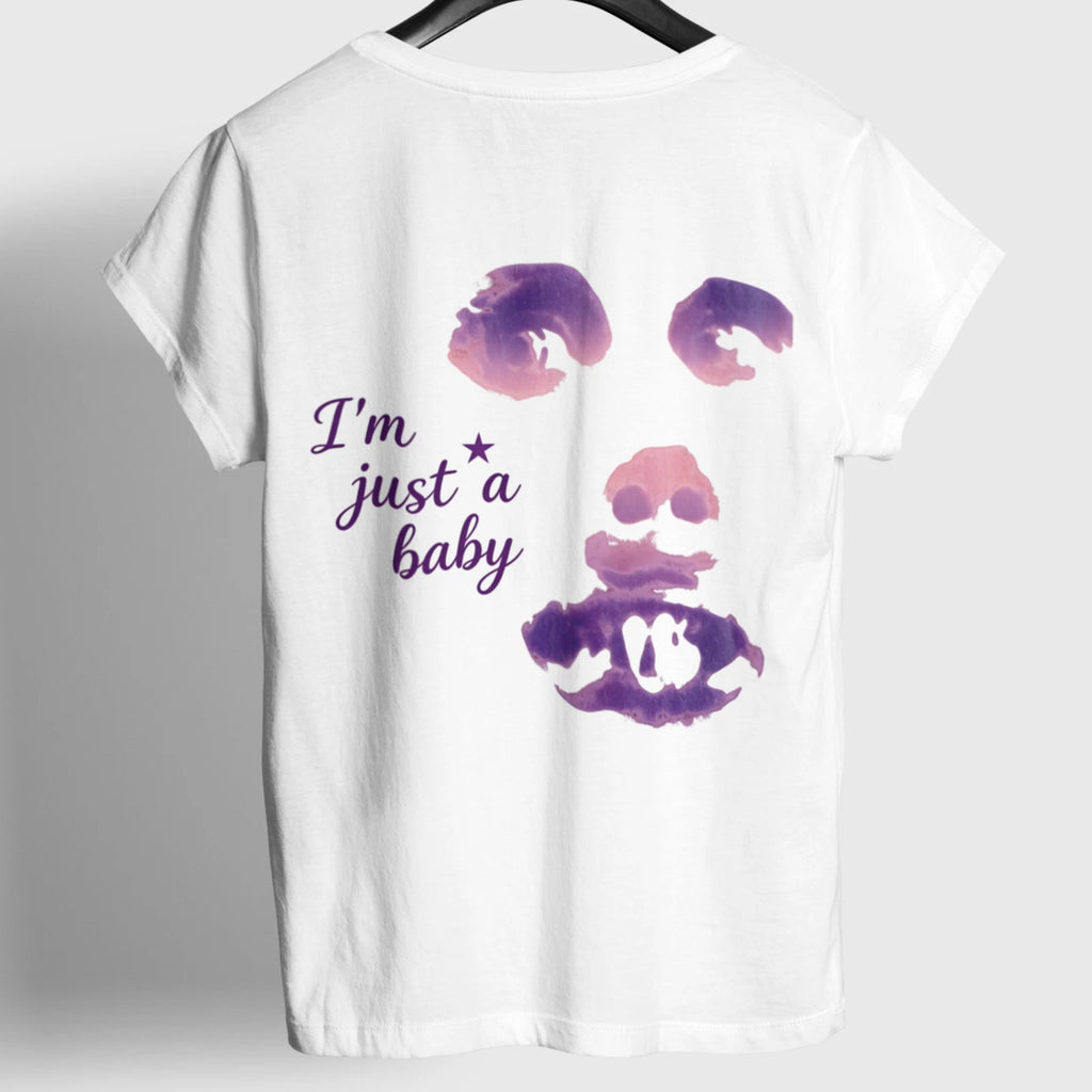 Kawaii Ghost Shirt I'm Just A Baby Funny Cute Halloween Pastel Goth Back Print