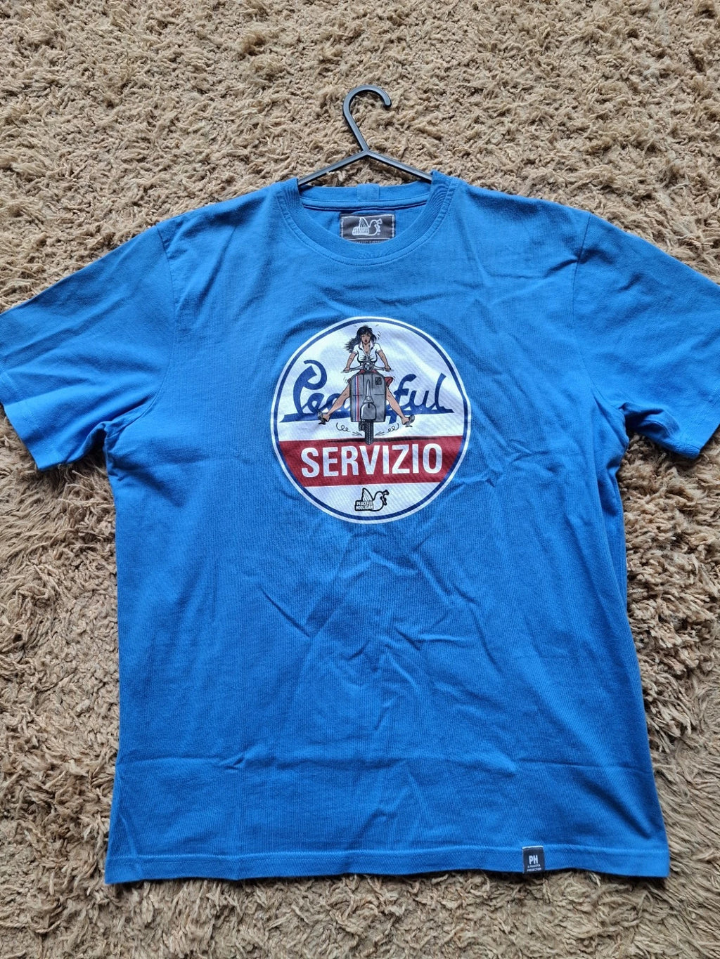 Peaceful Hooligan Graphic T-Shirt Mens Size Large L Graphic Print Terrace Blue