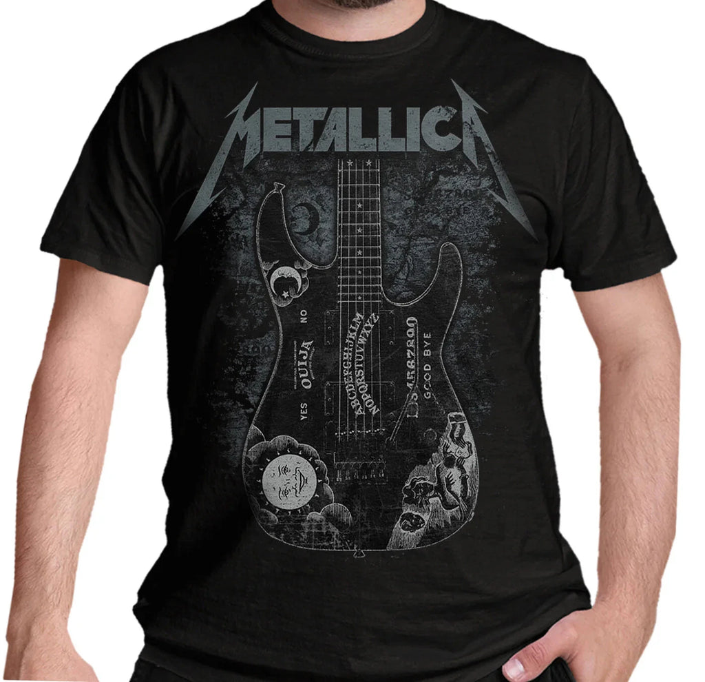 Official Metallica T Shirt Ouija Guitar Kirk Hammett Black New S to 2XL