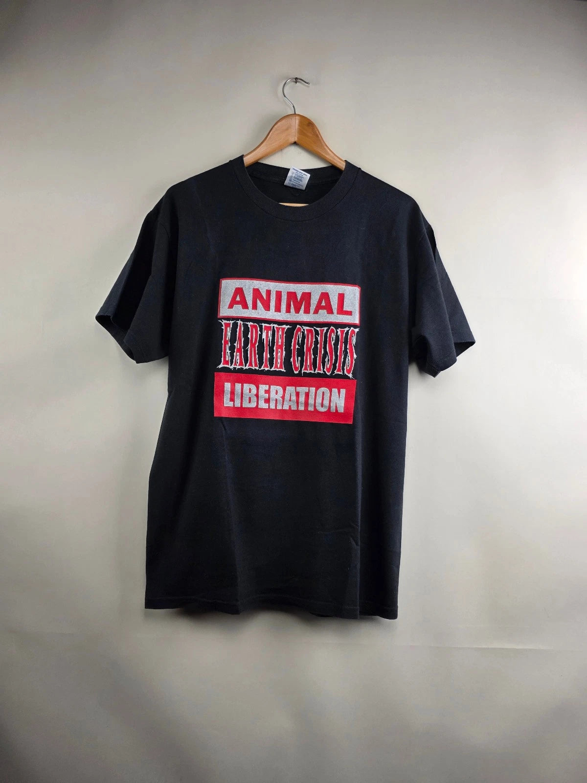 90s Earth Crisis Animal Liberation Vintage Hardcore Punk T Shirt L 21" 29.5"