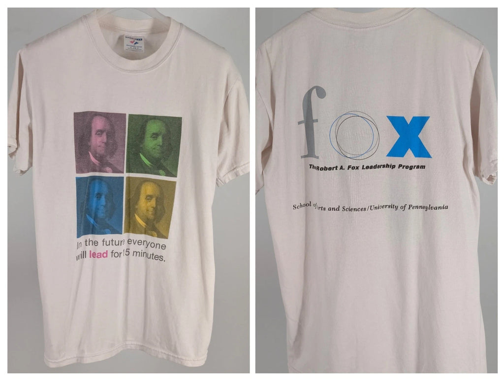 Vintage 2000s UPenn Fox Leadership Benjamin Franklin Andy Warhol Pop Art Shirt S