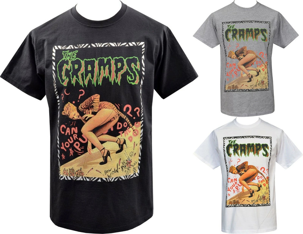 The Cramps Mens T-Shirt Can your Pussy to the Dog ? Poison Ivy Tiger Psychobilly