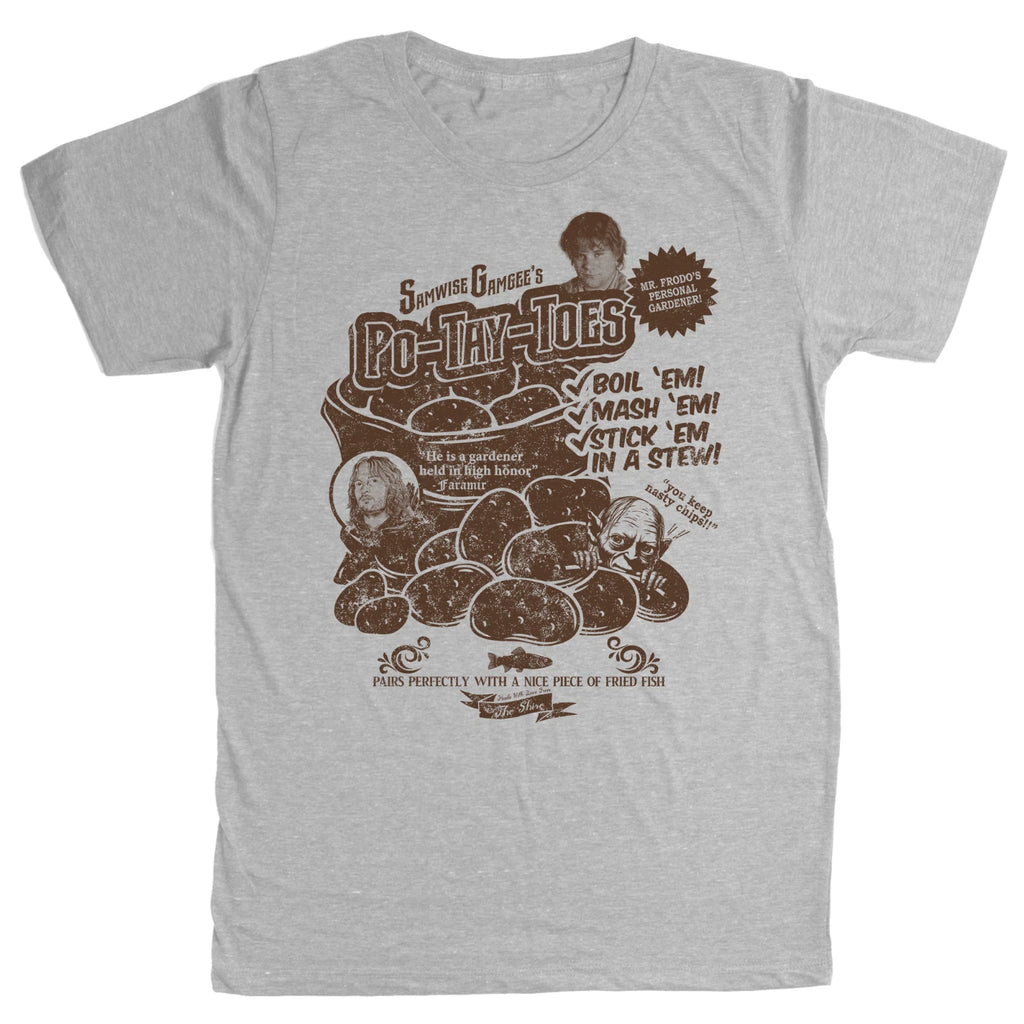 Samwise Gamgee Po Tay Toes Potatoes Mr. Frodo Baggins LOTR The Shire Tee T Shirt