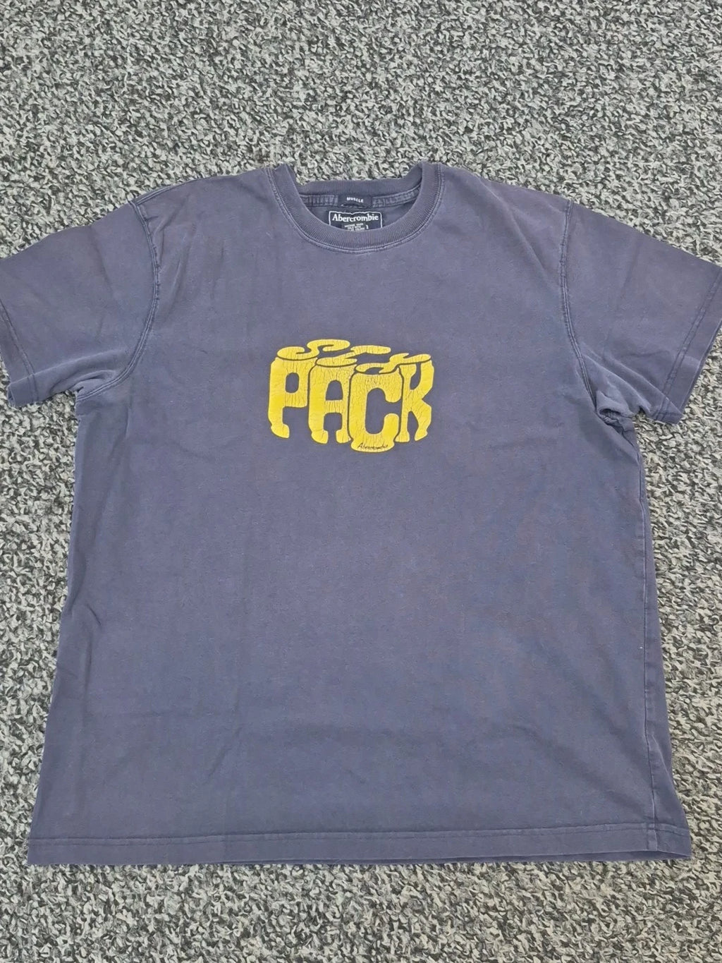 Vintage Y2K Abercrombie & Fitch Muscle Six Pack Beer Logo Blue Large T-Shirt