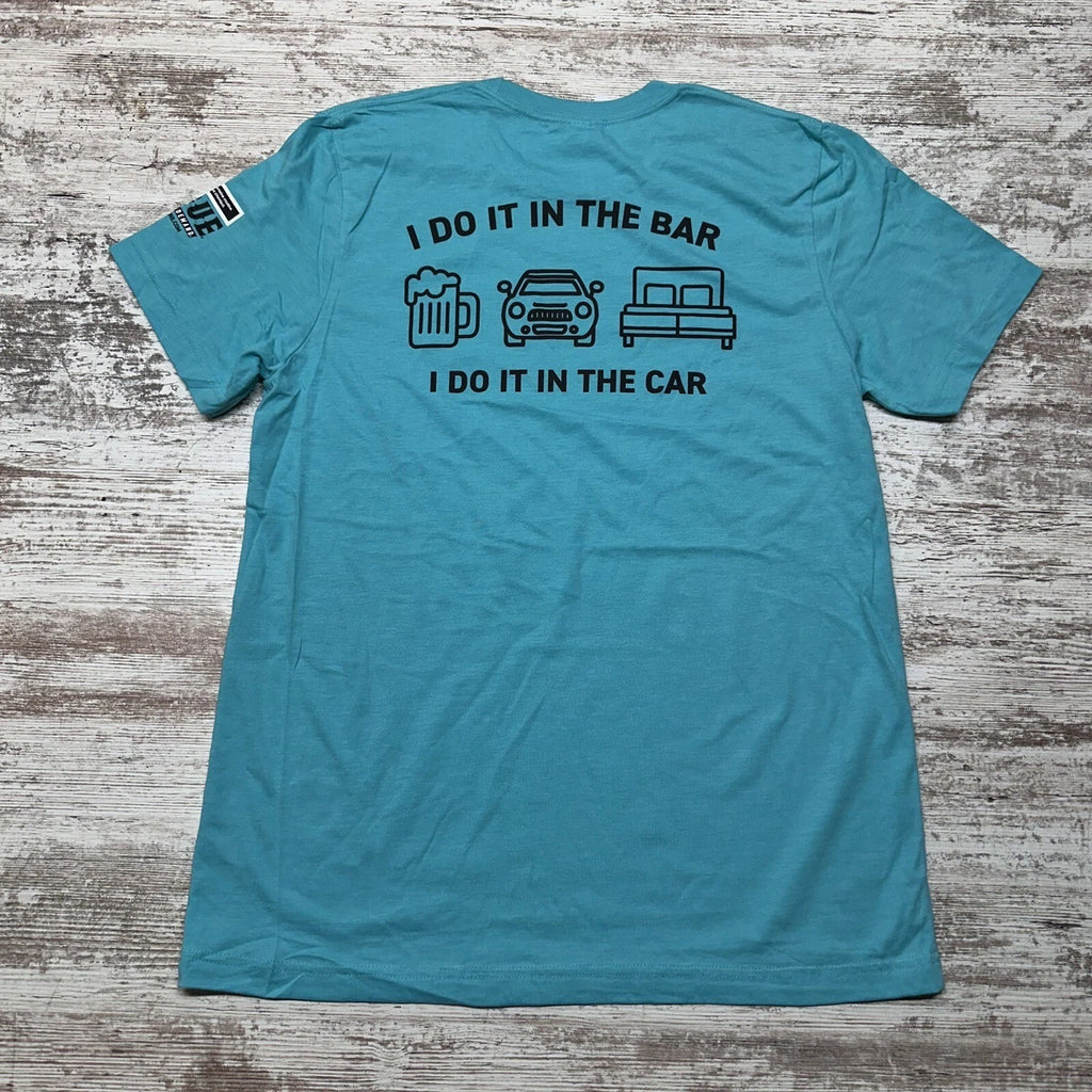 Rogue Pouches Shirt Mens Large Blue Short Sleeve Promo Tee Swisher Advertising