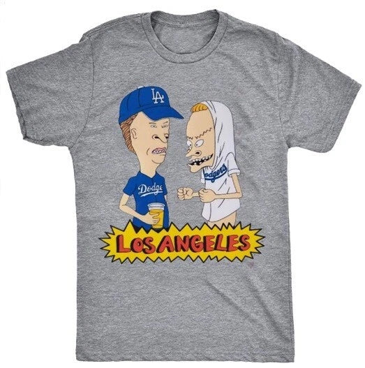 L.A Dodgers 'Beavis & Butthead Men's T-shirt Sizes Sm-3XL