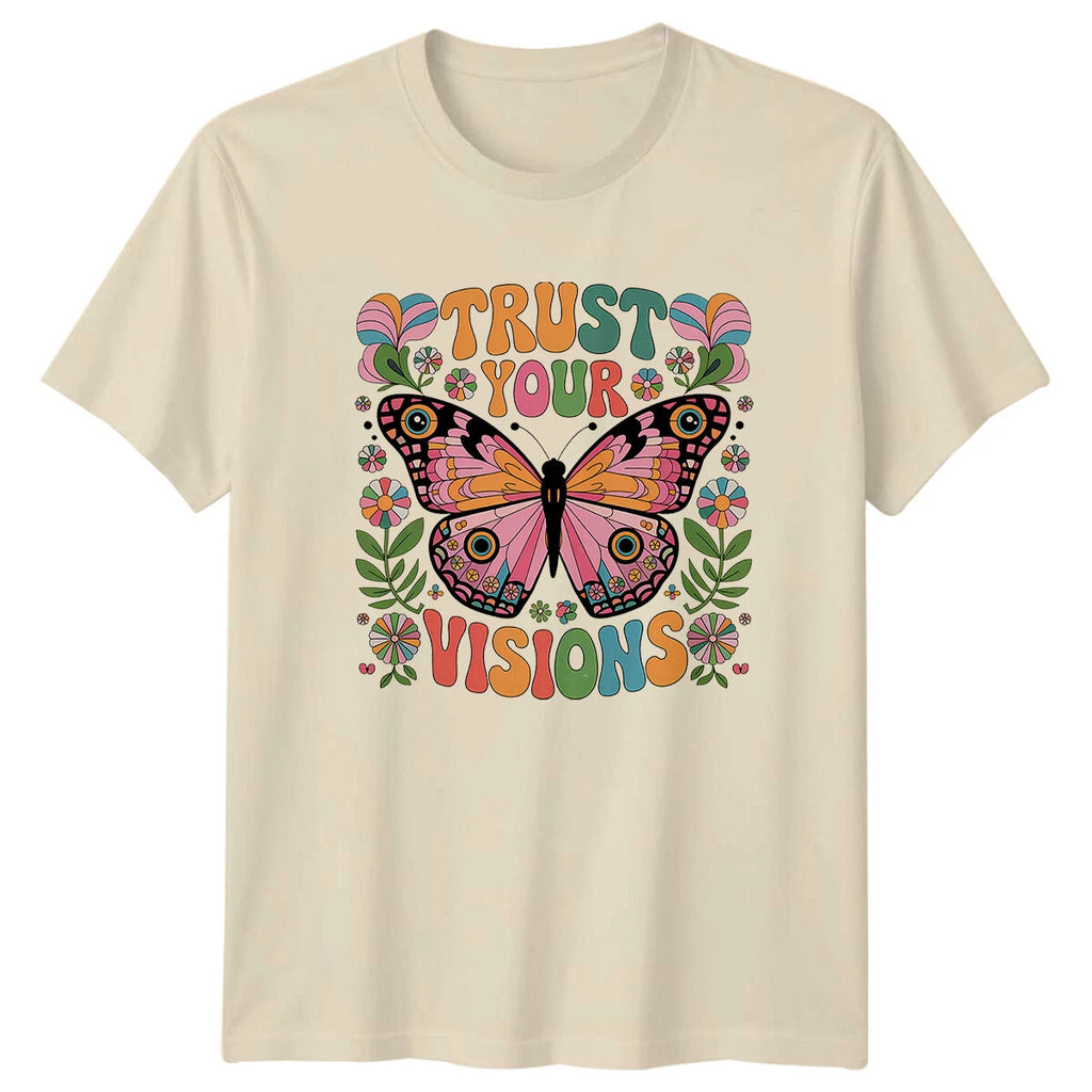 Trust Your Visions Butterfly Vintage Retro Boho Graphic T-Shirt