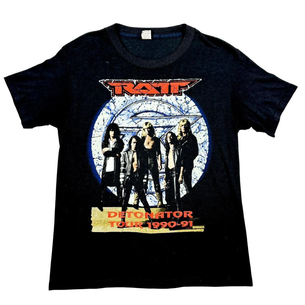 90s RATT Band Tee Detonator World Tour Large Glam Hair Metal