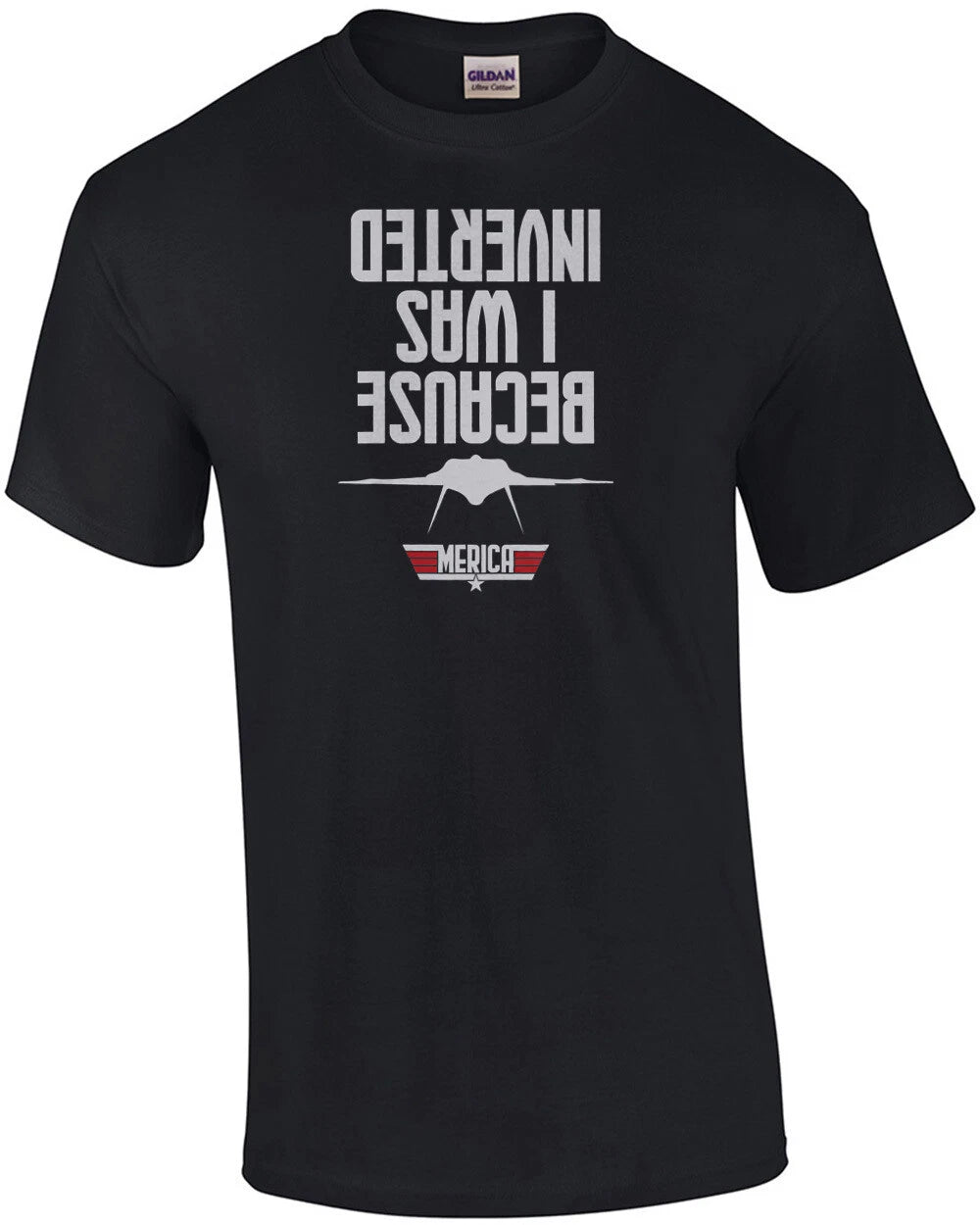 Because I was inverted - top gun 80's retro t-shirt