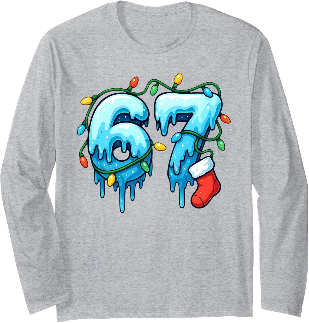 Meme Design Funny Meme Six Seven Design Long Sleeve T-Shirt