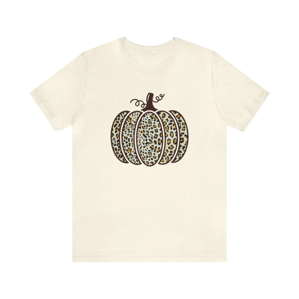 Leopard Print Boho Pumpkin Unisex Jersey Short Sleeve Tee