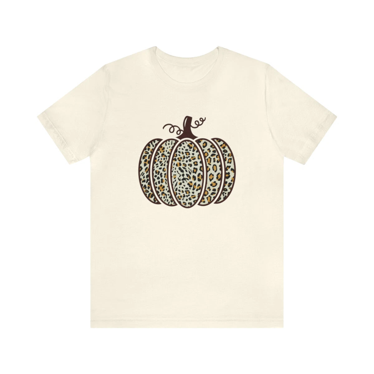 Leopard Print Boho Pumpkin Unisex Jersey Short Sleeve Tee