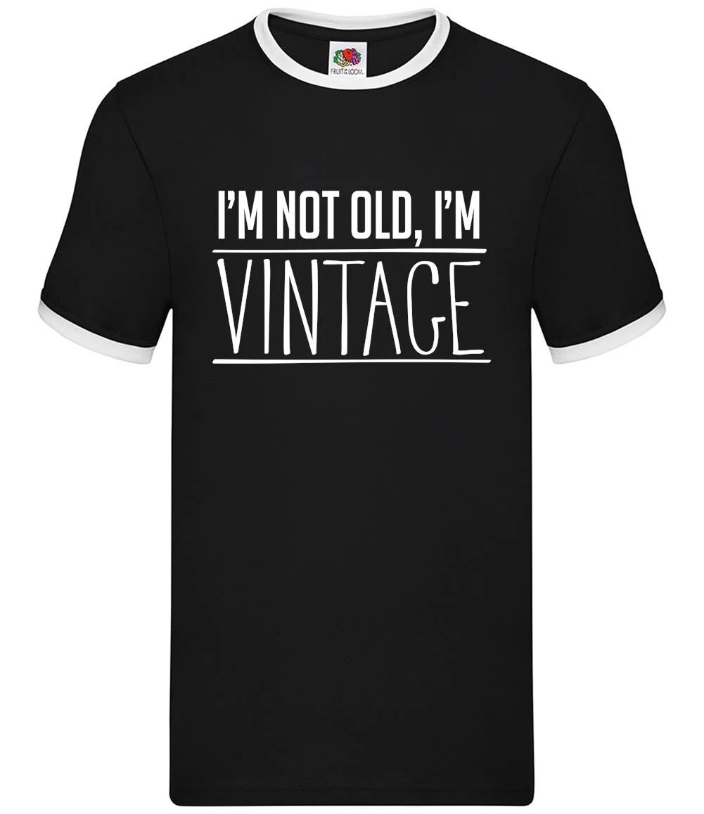 I'm Not Old, I'm Vintage - Mens Ringer - Funny Birthday Gift 50 60 70
