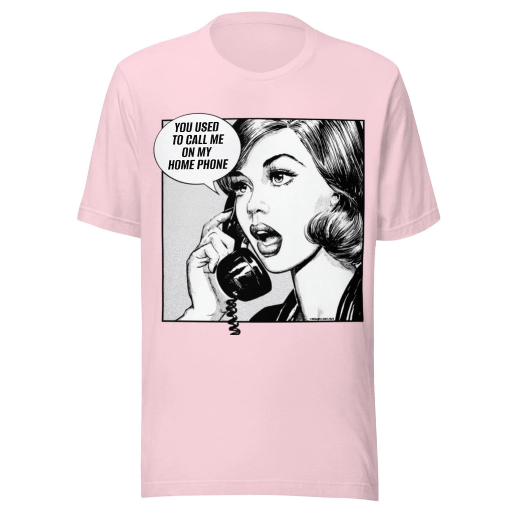 vintage SHIRT - FUNNY  - POP ART - DRAKE -  CALL ME ON MY HOME PHONE - PINK