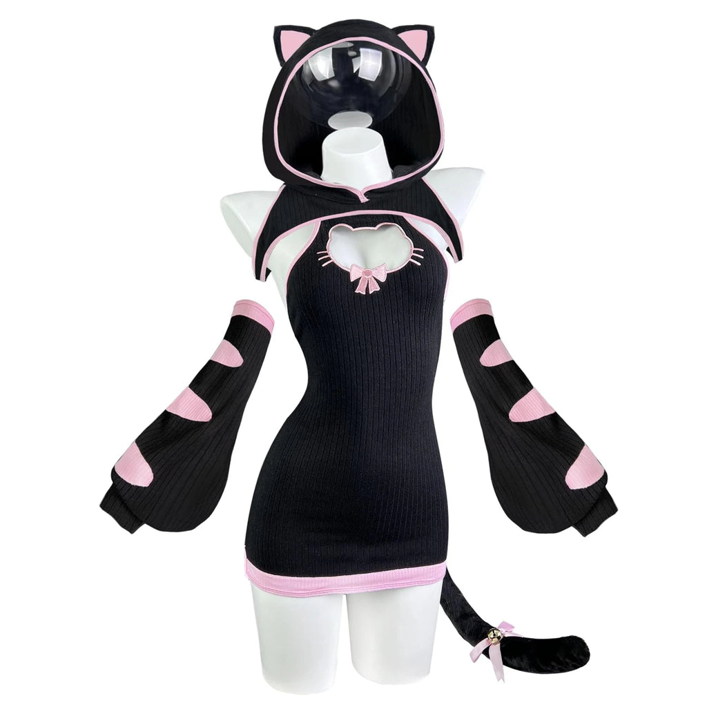 Sexy Cat Maid Outfit Womens Lingerie Set Kitten Cat Claw Cosplay Sexy Sweater...