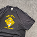 Homer Simpson T-Shirt Men's XL 2006 Warning Man At Work 100% Cotton Thrashed Y2K