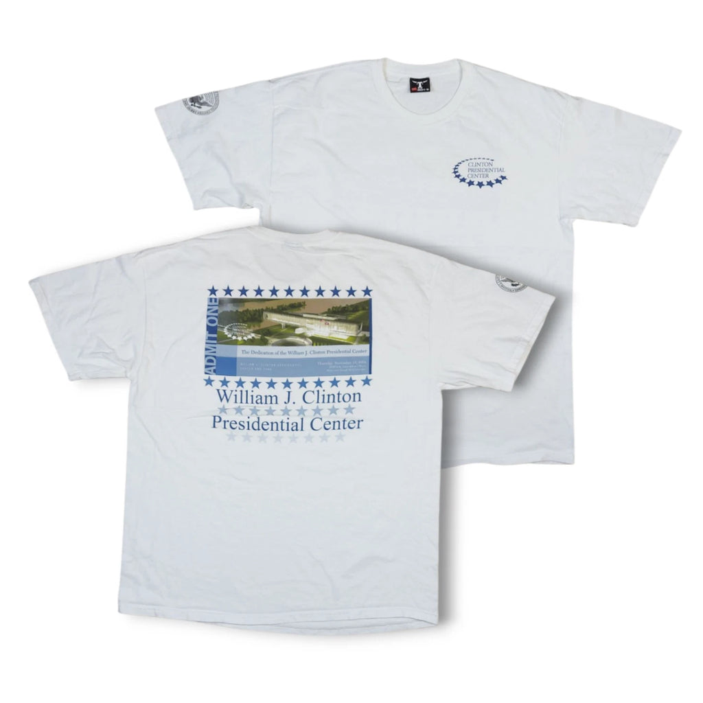 Vintage Y2K William J Clinton 2004 Presidential Center Double-Sided T-Shirt XL